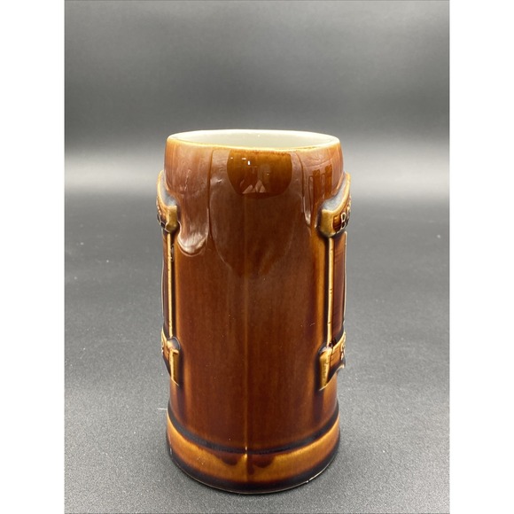 Vintage Hall Pottery Barnaby's Good Food And Drink Mug Beer Stein Brown Made USA - Picture 2 of 5